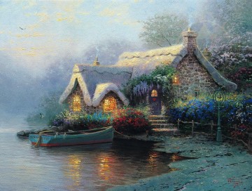 Lochaven Cottage Thomas Kinkade Peinture à l'huile